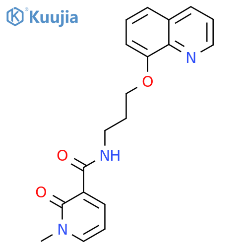 1-methyl-2-oxo-N-3-(quinolin-8-yloxy)propyl-1,2-dihydropyridine-3-carboxamide structure