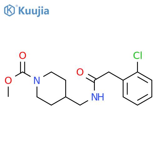 methyl 4-{2-(2-chlorophenyl)acetamidomethyl}piperidine-1-carboxylate structure