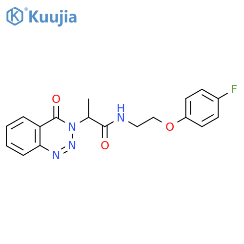 N-2-(4-fluorophenoxy)ethyl-2-(4-oxo-3,4-dihydro-1,2,3-benzotriazin-3-yl)propanamide structure