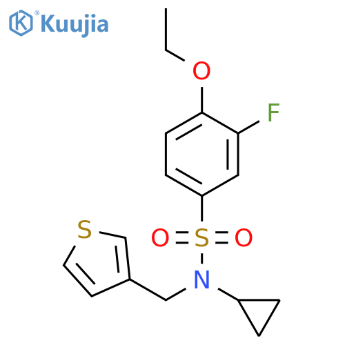 N-cyclopropyl-4-ethoxy-3-fluoro-N-(thiophen-3-yl)methylbenzene-1-sulfonamide structure