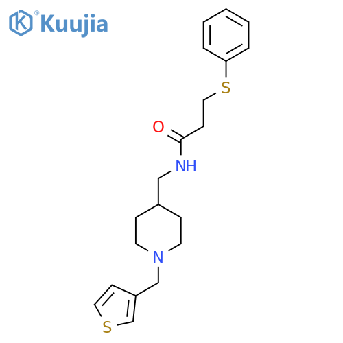 3-(phenylsulfanyl)-N-({1-(thiophen-3-yl)methylpiperidin-4-yl}methyl)propanamide structure