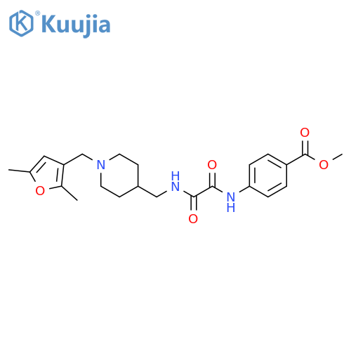 methyl 4-{({1-(2,5-dimethylfuran-3-yl)methylpiperidin-4-yl}methyl)carbamoylformamido}benzoate structure