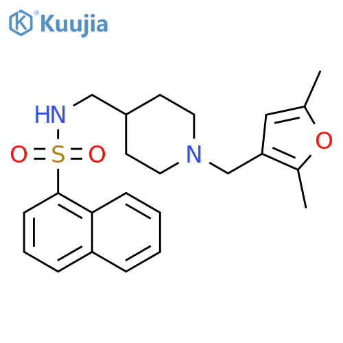 N-({1-[(2,5-dimethylfuran-3-yl)methyl]piperidin-4-yl}methyl)naphthalene-1-sulfonamide structure