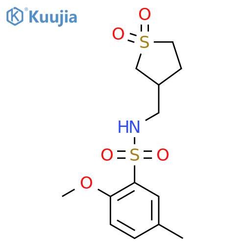 N-(1,1-dioxo-1lambda6-thiolan-3-yl)methyl-2-methoxy-5-methylbenzene-1-sulfonamide structure