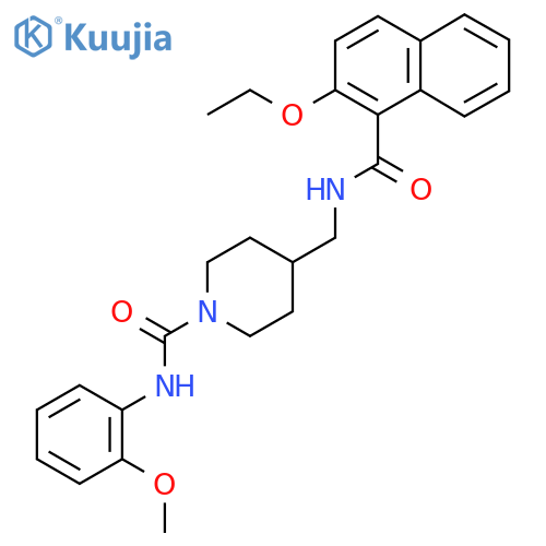 4-{[(2-ethoxynaphthalen-1-yl)formamido]methyl}-N-(2-methoxyphenyl)piperidine-1-carboxamide structure