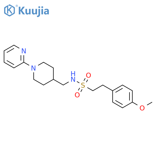 2-(4-methoxyphenyl)-N-{1-(pyridin-2-yl)piperidin-4-ylmethyl}ethane-1-sulfonamide structure
