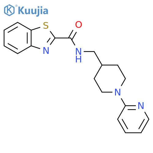 N-{[1-(pyridin-2-yl)piperidin-4-yl]methyl}-1,3-benzothiazole-2-carboxamide structure