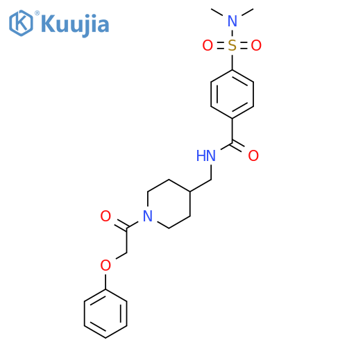 4-(dimethylsulfamoyl)-N-{1-(2-phenoxyacetyl)piperidin-4-ylmethyl}benzamide structure