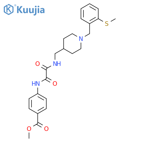 methyl 4-({(1-{2-(methylsulfanyl)phenylmethyl}piperidin-4-yl)methylcarbamoyl}formamido)benzoate structure