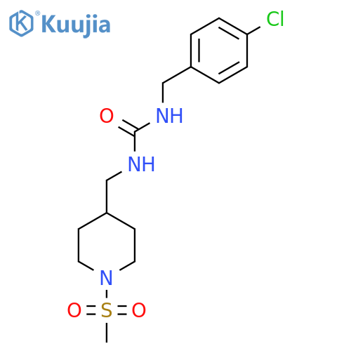 1-(4-chlorophenyl)methyl-3-(1-methanesulfonylpiperidin-4-yl)methylurea structure