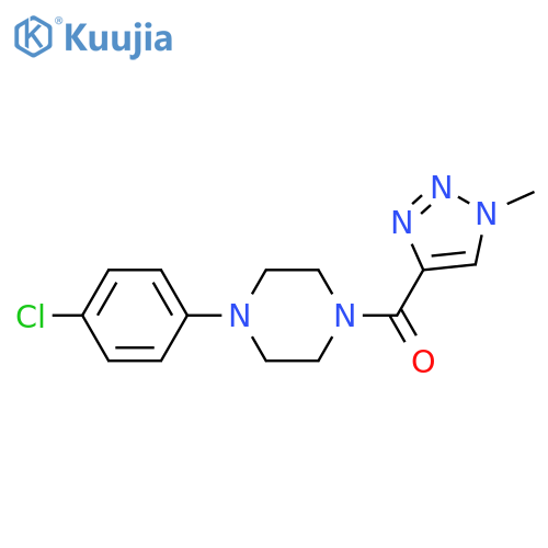 1-(4-chlorophenyl)-4-(1-methyl-1H-1,2,3-triazole-4-carbonyl)piperazine structure