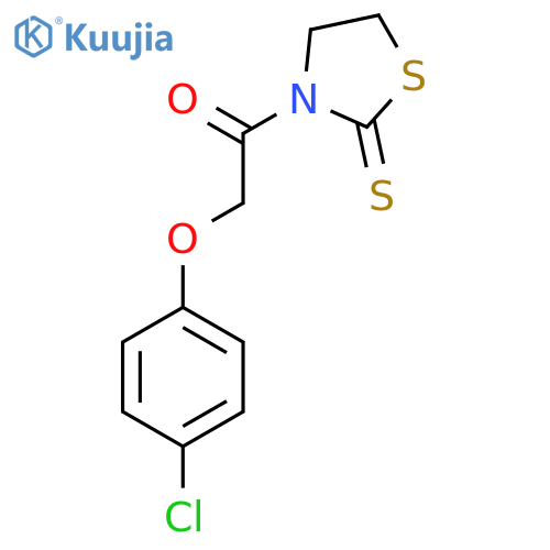2-(4-Chlorophenoxy)-1-(2-sulfanylidene-1,3-thiazolidin-3-yl)ethan-1-one structure