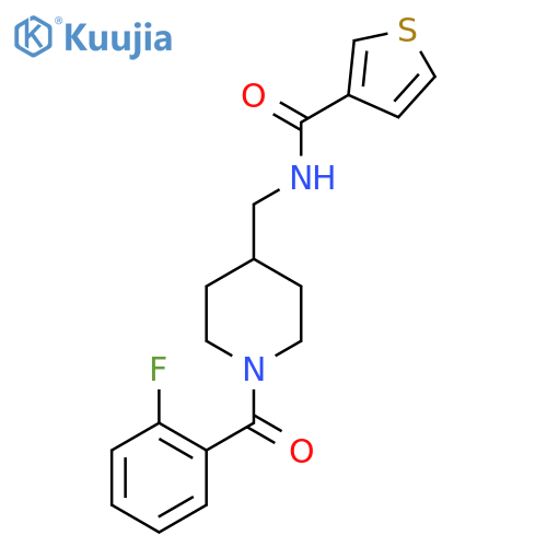 N-{1-(2-fluorobenzoyl)piperidin-4-ylmethyl}thiophene-3-carboxamide structure