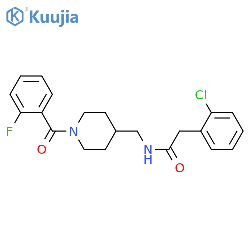 2-(2-chlorophenyl)-N-{1-(2-fluorobenzoyl)piperidin-4-ylmethyl}acetamide structure