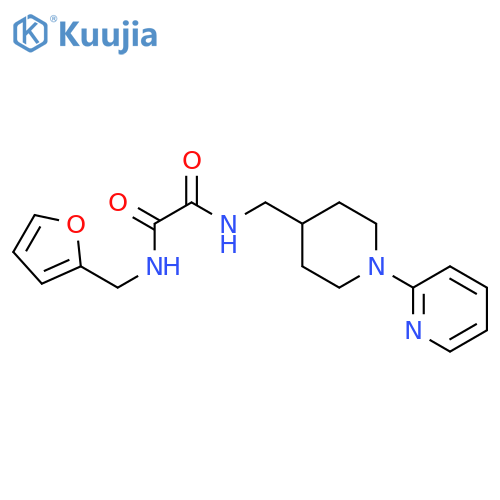 N-(furan-2-yl)methyl-N'-{1-(pyridin-2-yl)piperidin-4-ylmethyl}ethanediamide structure