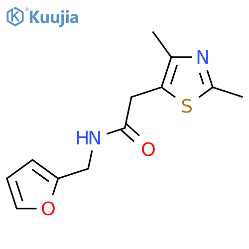 2-(2,4-dimethyl-1,3-thiazol-5-yl)-N-(furan-2-yl)methylacetamide structure