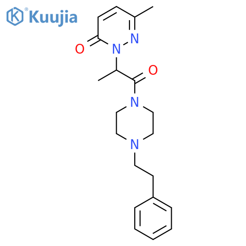 6-methyl-2-{1-oxo-1-4-(2-phenylethyl)piperazin-1-ylpropan-2-yl}-2,3-dihydropyridazin-3-one structure