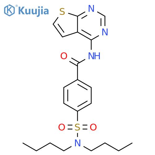 4-(dibutylsulfamoyl)-N-{thieno[2,3-d]pyrimidin-4-yl}benzamide structure