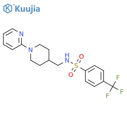 N-{1-(pyridin-2-yl)piperidin-4-ylmethyl}-4-(trifluoromethyl)benzene-1-sulfonamide structure