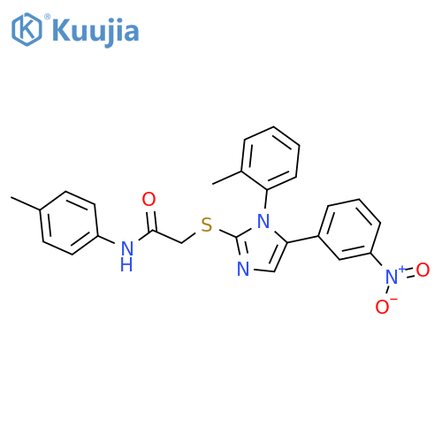 N-(4-methylphenyl)-2-{[1-(2-methylphenyl)-5-(3-nitrophenyl)-1H-imidazol-2-yl]sulfanyl}acetamide structure