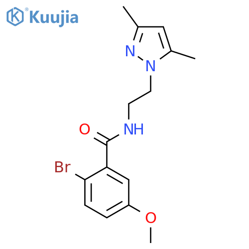 2-bromo-N-2-(3,5-dimethyl-1H-pyrazol-1-yl)ethyl-5-methoxybenzamide structure