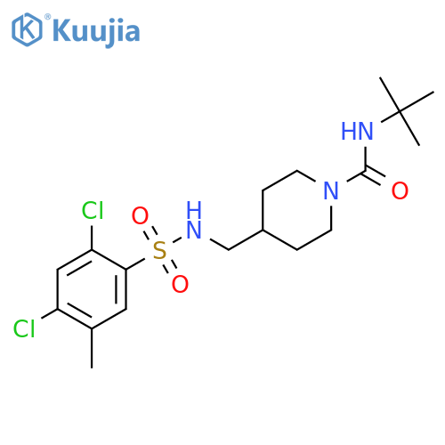 N-tert-butyl-4-(2,4-dichloro-5-methylbenzenesulfonamido)methylpiperidine-1-carboxamide structure