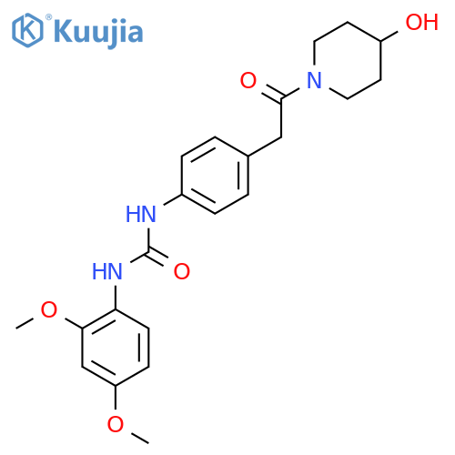 3-(2,4-dimethoxyphenyl)-1-{4-2-(4-hydroxypiperidin-1-yl)-2-oxoethylphenyl}urea structure