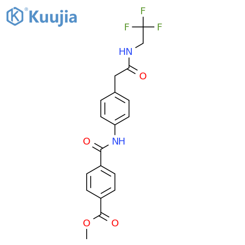 methyl 4-(4-{(2,2,2-trifluoroethyl)carbamoylmethyl}phenyl)carbamoylbenzoate structure