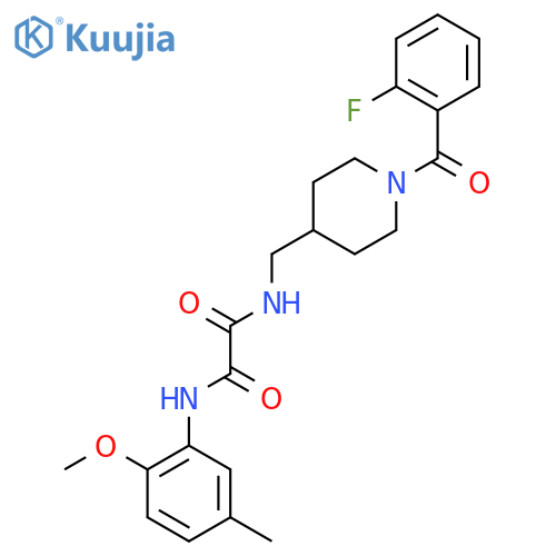 N-{1-(2-fluorobenzoyl)piperidin-4-ylmethyl}-N'-(2-methoxy-5-methylphenyl)ethanediamide structure