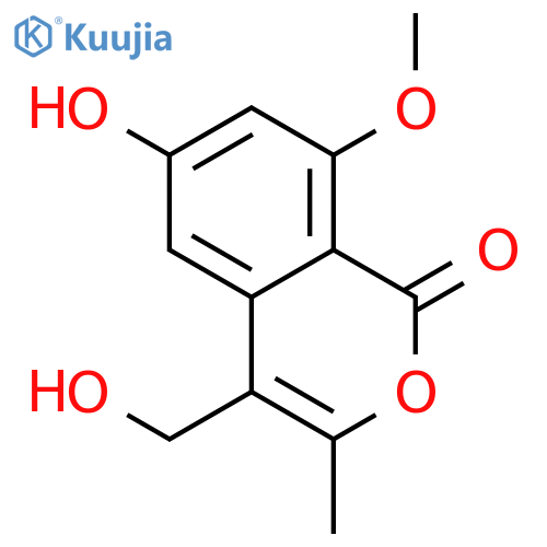 6-hydroxy-4-hydroxymethyl-8-methoxy-3-methylisocoumarin structure
