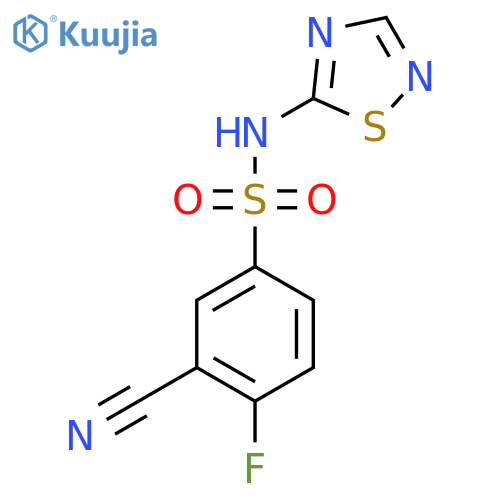 3-Cyano-4-fluoro-N-(1,2,4-thiadiazol-5-yl)benzenesulfonamide structure