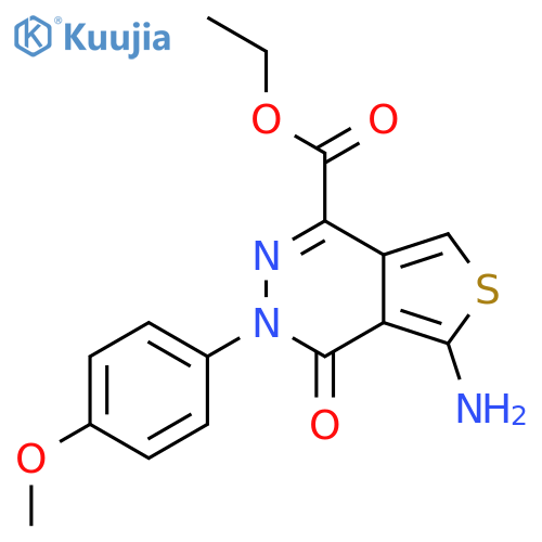 ethyl 5-amino-3-(4-methoxyphenyl)-4-oxo-3H,4H-thieno[3,4-d]pyridazine-1-carboxylate structure