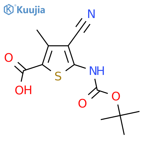 5-(tert-Butoxycarbonylamino)-4-cyano-3-methylthiophene-2-carboxylic Acid structure