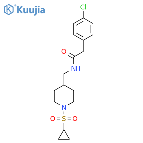 2-(4-chlorophenyl)-N-{1-(cyclopropanesulfonyl)piperidin-4-ylmethyl}acetamide structure