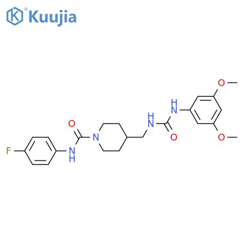 4-({[(3,5-dimethoxyphenyl)carbamoyl]amino}methyl)-N-(4-fluorophenyl)piperidine-1-carboxamide structure