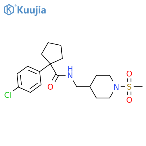 1-(4-chlorophenyl)-N-(1-methanesulfonylpiperidin-4-yl)methylcyclopentane-1-carboxamide structure