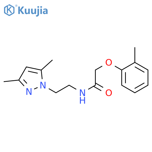 N-2-(3,5-dimethyl-1H-pyrazol-1-yl)ethyl-2-(2-methylphenoxy)acetamide structure