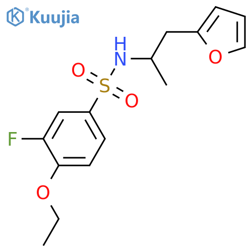 4-ethoxy-3-fluoro-N-1-(furan-2-yl)propan-2-ylbenzene-1-sulfonamide structure