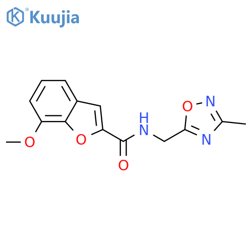 7-methoxy-N-[(3-methyl-1,2,4-oxadiazol-5-yl)methyl]-1-benzofuran-2-carboxamide structure