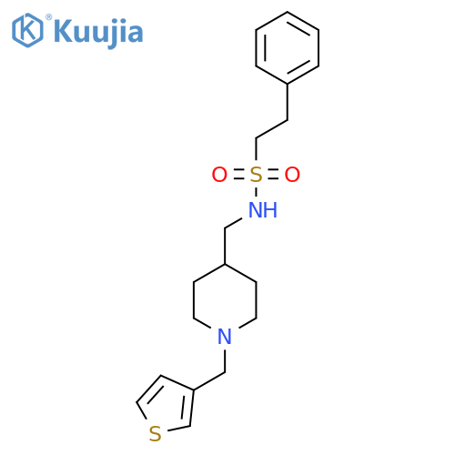 2-phenyl-N-({1-[(thiophen-3-yl)methyl]piperidin-4-yl}methyl)ethane-1-sulfonamide structure
