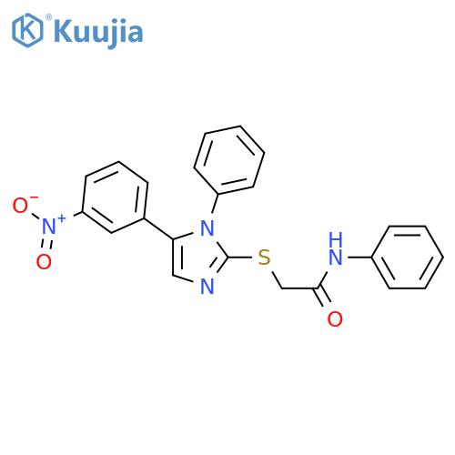 2-{[5-(3-nitrophenyl)-1-phenyl-1H-imidazol-2-yl]sulfanyl}-N-phenylacetamide structure