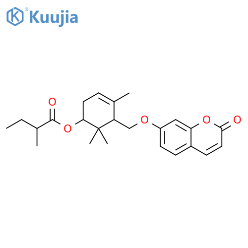 Butanoic acid,2-methyl-,4,6,6-trimethyl-5-[[(2-oxo-2H-1-benzopyran-7-yl)oxy]methyl]-3-cyclohexen-1-ylester (9CI) structure