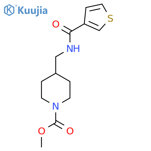 methyl 4-{(thiophen-3-yl)formamidomethyl}piperidine-1-carboxylate structure