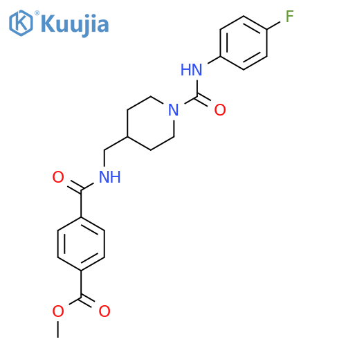 methyl 4-({1-(4-fluorophenyl)carbamoylpiperidin-4-yl}methyl)carbamoylbenzoate structure