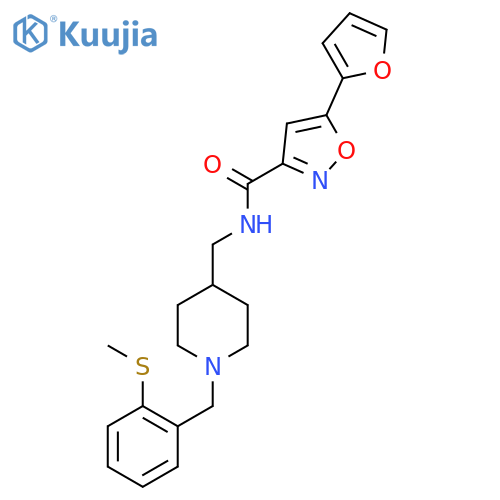 5-(furan-2-yl)-N-(1-{2-(methylsulfanyl)phenylmethyl}piperidin-4-yl)methyl-1,2-oxazole-3-carboxamide structure