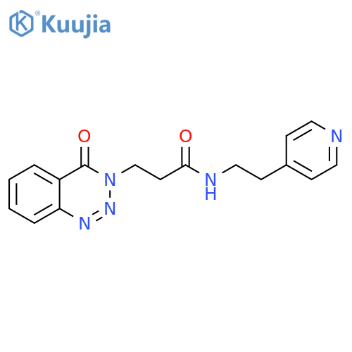 3-(4-oxo-3,4-dihydro-1,2,3-benzotriazin-3-yl)-N-2-(pyridin-4-yl)ethylpropanamide structure