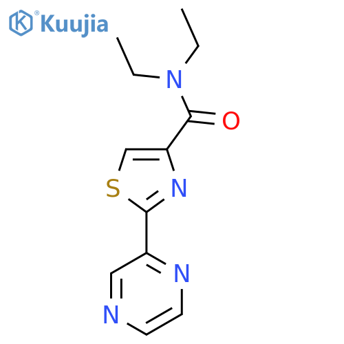N,N-diethyl-2-(pyrazin-2-yl)-1,3-thiazole-4-carboxamide structure