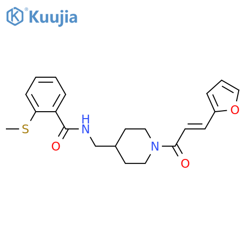 N-({1-(2E)-3-(furan-2-yl)prop-2-enoylpiperidin-4-yl}methyl)-2-(methylsulfanyl)benzamide structure