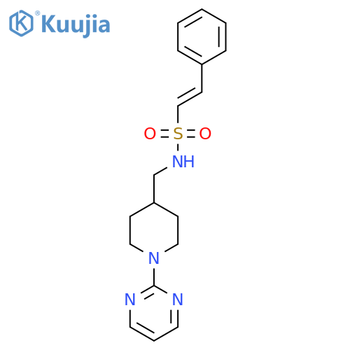 (E)-2-phenyl-N-{1-(pyrimidin-2-yl)piperidin-4-ylmethyl}ethene-1-sulfonamide structure