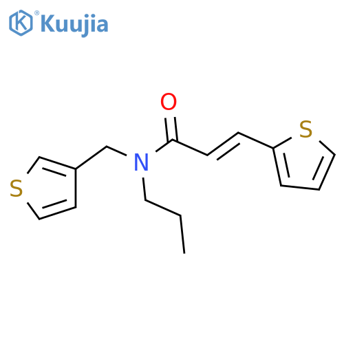 (2E)-N-propyl-3-(thiophen-2-yl)-N-(thiophen-3-yl)methylprop-2-enamide structure